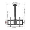 THEGA Ceiling TV Mount Bracket - Adjustable TV Ceiling Mount Suitable for 39-85 Inch TVs, Height Adjustable, Telescopic, Tilt and Swivel TV Stand, Max VESA 600X400mm, with A Load of 176 Pounds view 2