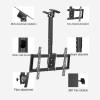 THEGA Ceiling TV Mount Bracket - Adjustable TV Ceiling Mount Suitable for 39-85 Inch TVs, Height Adjustable, Telescopic, Tilt and Swivel TV Stand, Max VESA 600X400mm, with A Load of 176 Pounds view 4