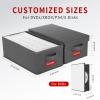 NUSWOR DVD Storage Box - Perfect DVD Case Storage Solution, Stackable DVD Organizer with Lid, 2Pack DVD Holder 15.75 x 8.1 x 6.1 inches - Holds 50 DVDs - Grey, USNWDVD2S2 view 2