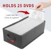 NUSWOR DVD Storage Box - Perfect DVD Case Storage Solution, Stackable DVD Organizer with Lid, 2Pack DVD Holder 15.75 x 8.1 x 6.1 inches - Holds 50 DVDs - Grey, USNWDVD2S2 view 3