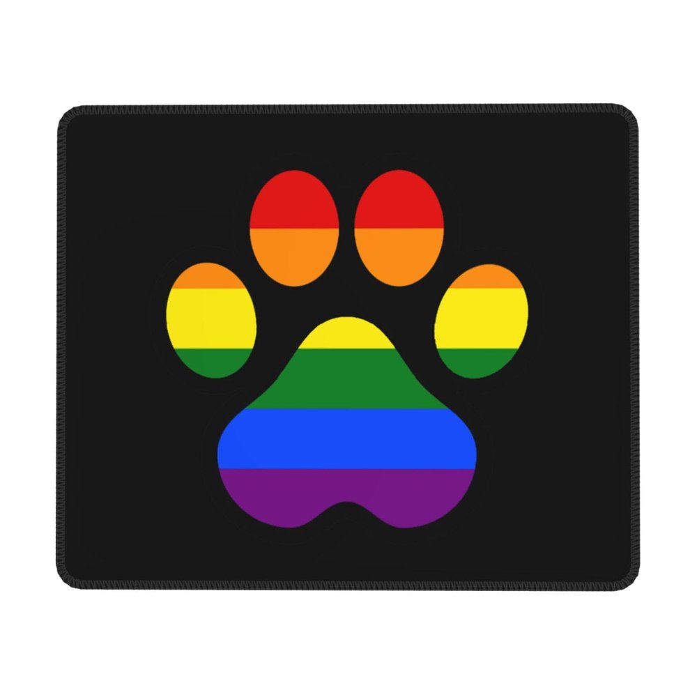 LGBTQ Gay Furry Paw Pride Rainbow Mouse pad Personalized Non-Slip Rubber Mousepad for Computer PC Laptop Home Decor 7X8.6 Inch