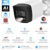 HITOSINO 4K Outdoor Bullet PoE Camera - 8MP Active Deterrent IP Camera, Smart Color Night (98ft), 2-Way Audio, Human/Vehicle Detection, Full Metal IP67, 127 Wide Angle, 120dB WDR, Hik-Connect/SADP view 2