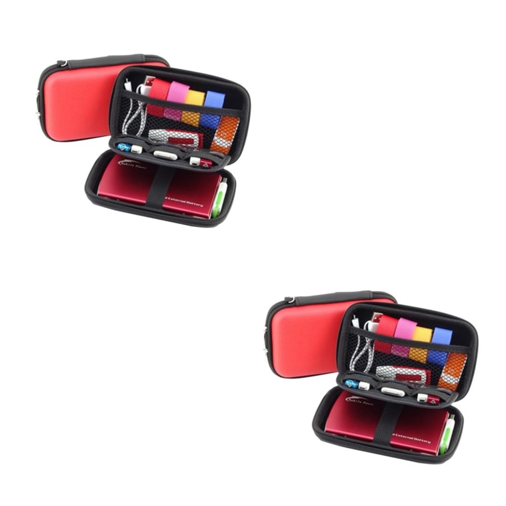 Hemoton 2pcs Makeup Storage Bag Electronic Accessory Organizer Passport Holders Cell Phone Crossbody Bag Flash Drive Holder Case Scissor Case Hard Box USB Travel