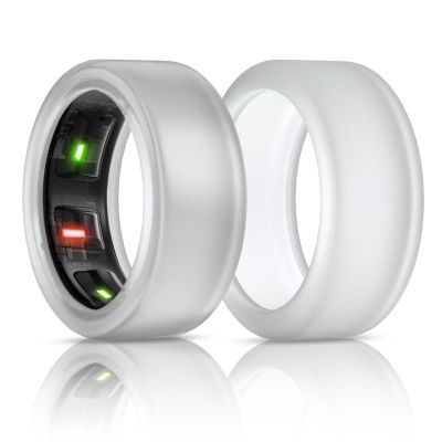 BandSmith Silicone Ring Cover Compatible with Oura Ring Protector, Elastic Case for Oura Ring Gen 4/3 Working Out - Patent Protected (Transparent+Transparent, S for 678910)
