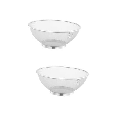 MAGICLULU 2pcs Stainless Steel Draining Basket Fine Mesh Strainer for Washing Fruits Vegetables and Rice Kitchen Drainer for Indoor and Outdoor Use