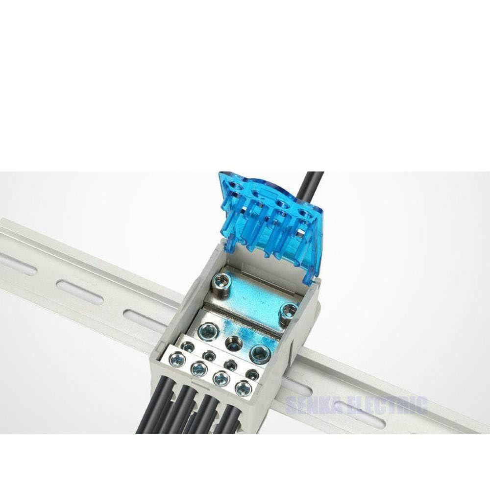 DirectNine Basics 500A Din Rail 1 in Many Output Terminal Block for Distribution Box Universal Power Junction Box Electric Wire Connector UKK500A
