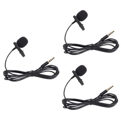 VICASKY 3pcs Clip Type Microphone Mini Wired Mic for Tie Clip Karaoke Mic Phone Microphone Noise Design
