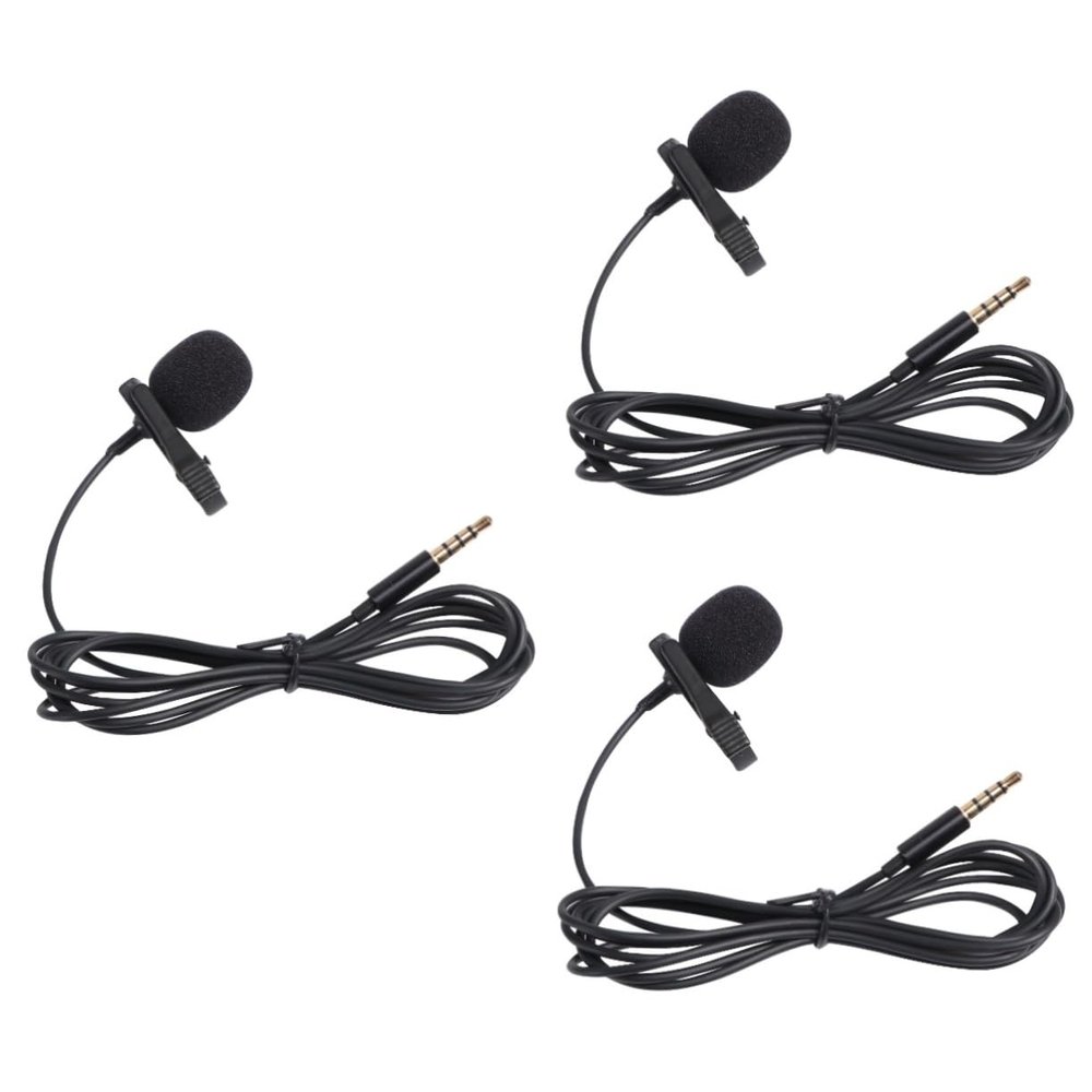 VICASKY 3pcs Clip Type Microphone Mini Wired Mic for Tie Clip Karaoke Mic Phone Microphone Noise Design