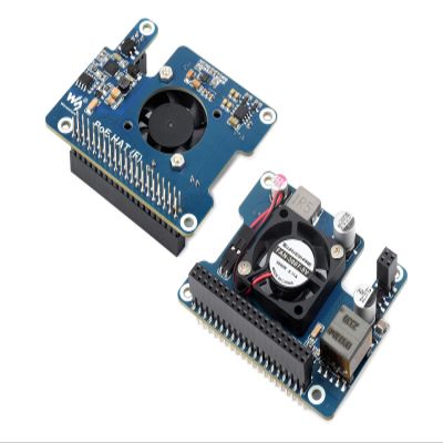 waveshare POE Power Over Ethernet HAT for Raspberry Pi 5, IEEE 802.3af/at PoE Network Standard, Onboard 5V & 12V Header Outputs, with Cooling Fan and Metal Heatsink