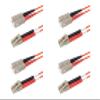 SpeedyFiberTX 4-Pack 125 Meter SC to LC Fiber Optic Patch Cable, Red and Black Boots, Corning InfiniCor Multimode OM1 62.5/125um Optical Fiber, Duplex Orange Riser OFNR Cable Jacket view 1