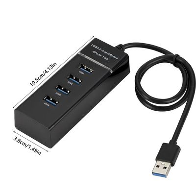 USB Hub USB3.0 Extender Multi-Port USB 1 to 4 Cable Adapter Laptop Hub Docking Station 4-Port Hub with 5Gbps Data Transmission Speed (Color : White) (Black)