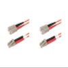 SpeedyFiberTX 2-Pack 65 Meter SC to LC Fiber Optic Patch Cable, Red and Black Boots, Corning InfiniCor Multimode OM1 62.5/125um Optical Fiber, Duplex Orange Riser OFNR Cable Jacket view 1