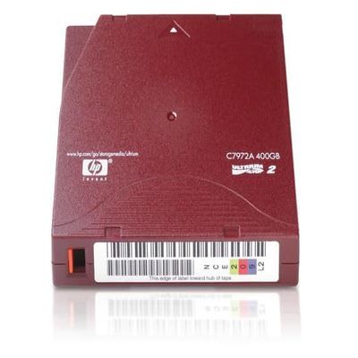 Hewlett Packard Enterprise 400Gb Ultrium Tape Media C7972-60010, LTO, 200 GB, 400, C7972-60010 (C7972-60010, LTO, 200 GB, 400 GB, 30 Year(s), 2:1, Red)