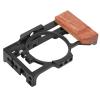 Camera Cage for ZV1 Camera, Aluminium Alloy Camera Cage Protective Casing Wooden Handle Grip view 3