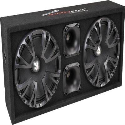 Audiopipe AP-CHU-10A 10" Inch Midrange Speaker Eclosure 600W, Includes Speakon Cable and 2 Channel Amplifier