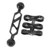 Hubceuo Aluminum Alloy Scuba Diving Light Torch Dual Ball Joint Arm and 1 Set Butterfly Clip Clamp Mount for Underwater Photography Camera view 1