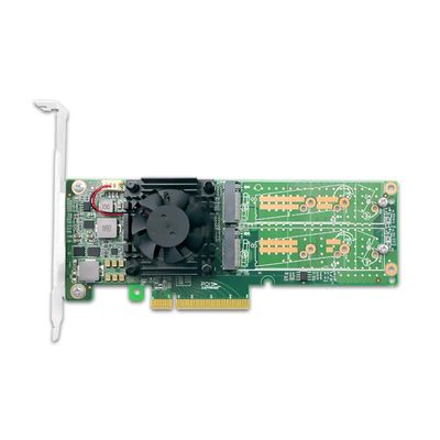 PCI Express x 8 to Dual M.2 NVMe SSD Switch Adapter 22110mm