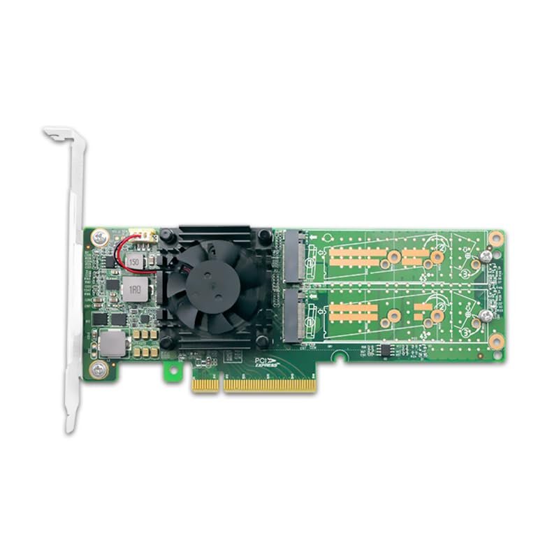 PCI Express x 8 to Dual M.2 NVMe SSD Switch Adapter 22110mm