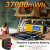 10000mAh Emergency Hand Crank Radio, AM/FM/NOAA Weather Alert, Solar Powered, 4 Charging Methods, 3-Mode Flashlight, Reading Lamp, SOS Alarm, Phone Charger, Orange view 3