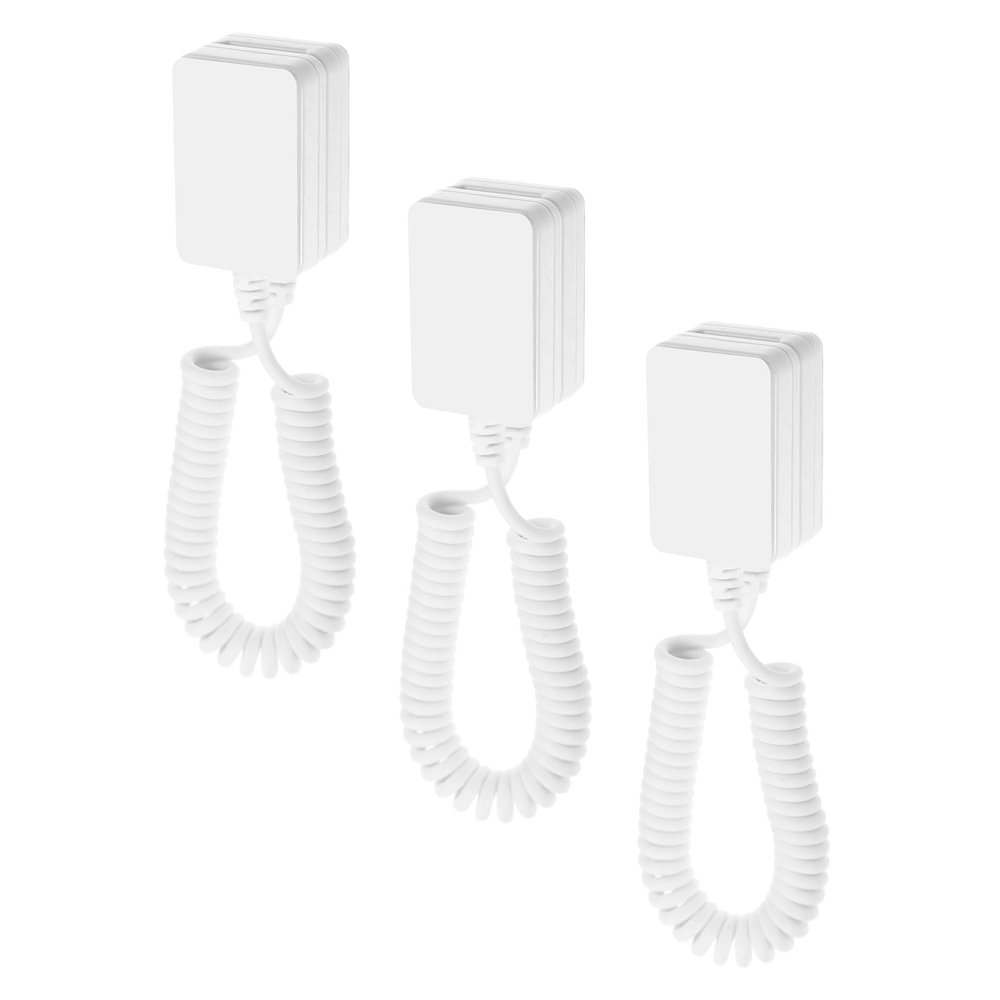 3pcs Retractable Cable with Double Sided Adhesive Remote Control Security Lock Tv Remote Holder Retaining Curly Wire for Gaming Controller Tablets Mobile Phones