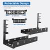 Cable Organizer Box No Drilling Extendable Under Desk Cable Management Metal Cable Tray Under Desk with Clamp Retractable Power Strip Cord Holder Cable Management Box view 3