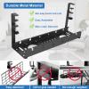 Cable Organizer Box No Drilling Extendable Under Desk Cable Management Metal Cable Tray Under Desk with Clamp Retractable Power Strip Cord Holder Cable Management Box view 4