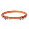 SpeedyFiberTX 12-Pack 3.5 Meter ST to FC Fiber Optic Patch Cable, Red and Black Boots, Corning InfiniCor Multimode OM1 62.5/125um Optical Fiber, Duplex Orange Riser OFNR Cable Jacket view 2