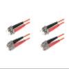 SpeedyFiberTX 2-Pack 50 Meter ST to FC Fiber Optic Patch Cable, Red and Black Boots, Corning InfiniCor Multimode OM1 62.5/125um Optical Fiber, Duplex Orange Riser OFNR Cable Jacket view 1