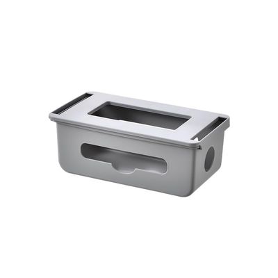 WAOCEO Cable Organizer Box Cable Storage Box Self Adhesive Power Line Charger Socket Storage Drawer Under Desk Hidden Wire Organizer Cable Organizer Cable Management Box (Color : Gris)