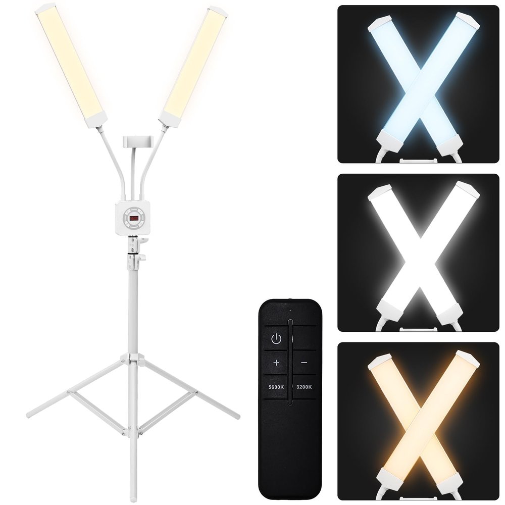 Esthetician Light with Tripod Stand and Phone Holder, Floor Lamp, Lash Lamp for Eyelash Extensions, [Upgrade] Touch Switch Lash Light for Makeup, Tattoo, Photography, Selfie, Video RecordingWhite