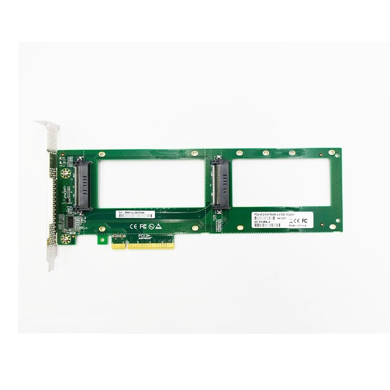 2X U.2 SFF-8639 SSD to PCIE Express 3.0 Gen 3 X8 Card U.2 NVMe SSD Adapter