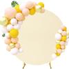 6FT Round Wedding Arch Cover for 6FT Circle Arch Stand, Thick Polyester Fabric Adjustable Circle Arch Backdrop Cover for Wedding Birthday Party Baby Shower Photography DecorationBeige view 1