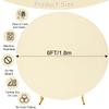 6FT Round Wedding Arch Cover for 6FT Circle Arch Stand, Thick Polyester Fabric Adjustable Circle Arch Backdrop Cover for Wedding Birthday Party Baby Shower Photography DecorationBeige view 2