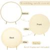 6FT Round Wedding Arch Cover for 6FT Circle Arch Stand, Thick Polyester Fabric Adjustable Circle Arch Backdrop Cover for Wedding Birthday Party Baby Shower Photography DecorationBeige view 3