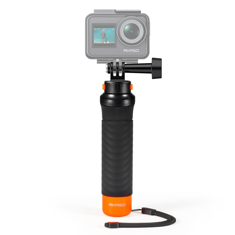 AKASO Waterproof Floating Hand Grip Action Camera Accessories for Gopro Hero 13/12/11/10/ 9/Max/DJI Osmo Action EK7000/Brave 4/Brave 7 LE/Brave 7 Action Camera Handle Mountfor Water Sports