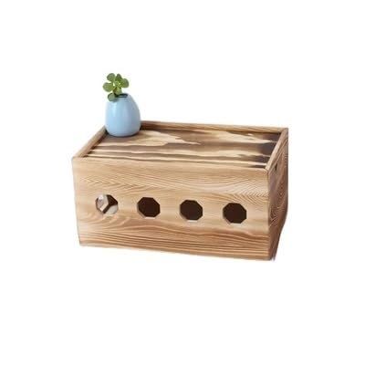 WAOCEO Cable Organizer Box Junction Box Solid Wood Retro Simple Plug-in Wire Storage Box Socket Plug-in Board Box Power Cord Box Cable Management Box (Size : 35cm)