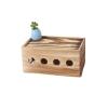 WAOCEO Cable Organizer Box Junction Box Solid Wood Retro Simple Plug-in Wire Storage Box Socket Plug-in Board Box Power Cord Box Cable Management Box (Size : 35cm) view 1