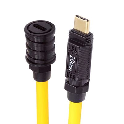 NFHK Ultra Soft High Flex USB-C USB4 Cable 20Gbps 140W 8K for Gaming Keyboard Mouse Type-C Male to Female Extension Cable Power & Data 100CM