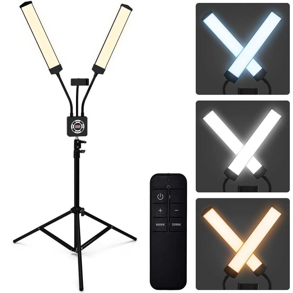 Esthetician Light with Tripod Stand and Phone Holder, Floor Lamp, Lash Lamp for Eyelash Extensions, [Upgrade] Touch Switch Lash Light for Makeup, Tattoo, Photography, Selfie, Video RecordingBlack
