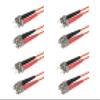 SpeedyFiberTX 4-Pack 85 Meter ST to FC Fiber Optic Patch Cable, Red and Black Boots, Corning InfiniCor Multimode OM1 62.5/125um Optical Fiber, Duplex Orange Riser OFNR Cable Jacket view 1