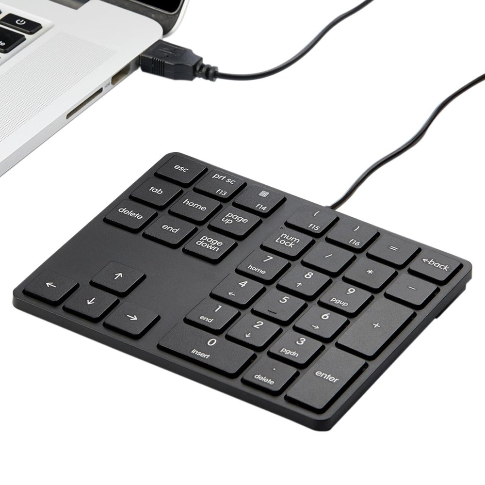 Levieny Wired Number Keypad - 34 Key USB Numeric Keypad, Magicforce Accounting 10 Key for Laptop, Surface Pro, Notebook (Black)
