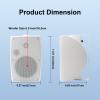 Herdio 400W 6.5 Inch Passive Outdoor Speakers Wired Waterproof,2 Way Wall Mounted Speakers with Powerful Bass for Patio Home Indoor Poolside Deck Backyard (Pair,White) view 4