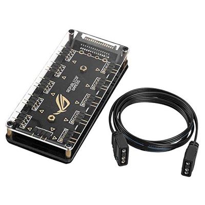 Hubceuo 5V 3Pin RGB LED Splitter 10-Port Hub with 50CM 3Pin Extension Cord, Perfect for Lots of RGB