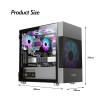 ARrase Mid-Tower Gaming Case,PC Case Pre-Installed with 6x120mm Fan,Tempered Glass Side Panel,Supports M-ATX ITX,USB 3.0,Supports Water Cooling (Color : White), 18648 view 2
