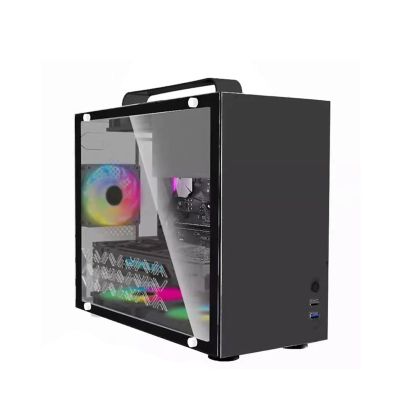 ARrase Computer Case,Gaming Case Pre-Installed with 5 Fans,Mid-Tower M-ATX/ITX/Mini-ITX,Tempered Glass Side Panel,Suitable for Gaming and Office Work,with Armrests (Color : Style 2), 18648