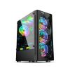 ARrase Mid-Tower Gaming PC Case,Desktop ATX Micro-ATX ITX Case,Tempered Glass Side Panel,Pre-Installed 6 Fans,Suitable for Gaming and Office Work (Color : Pink), 18648 view 1