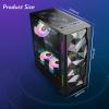 ARrase Mid-Tower Gaming PC Case,Desktop ATX Micro-ATX ITX Case,Tempered Glass Side Panel,Pre-Installed 6 Fans,Suitable for Gaming and Office Work (Color : Pink), 18648 view 2