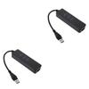 Hemoton 2pcs Triple USB Hub Ethernet Adapter Fast Data Transfer for Laptop Pc Tv view 1