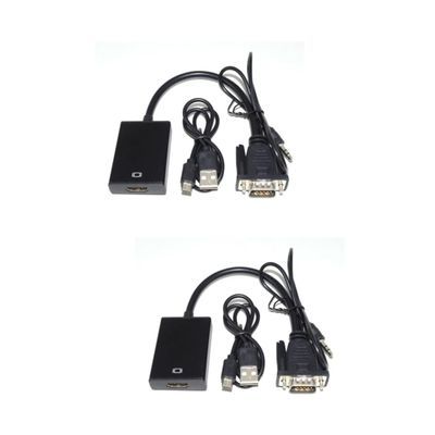 Hemoton 2pcs to Converter Audio Cable Line for Pc Laptop Projector and Black Supports High-Resolution Digital Signals Plated Connectors