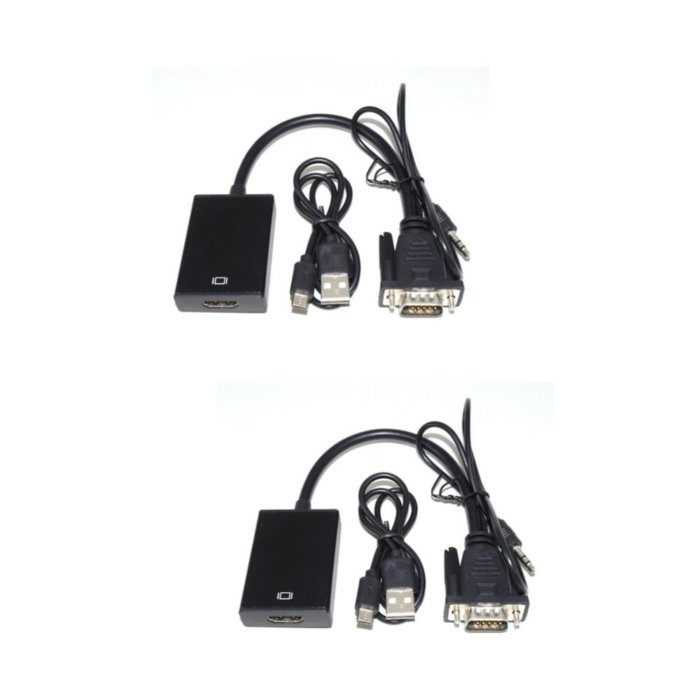 Hemoton 2pcs to Converter Audio Cable Line for Pc Laptop Projector and Black Supports High-Resolution Digital Signals Plated Connectors